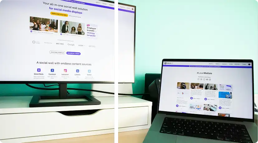 Multipul display showing a website interface, WordPress website optimization