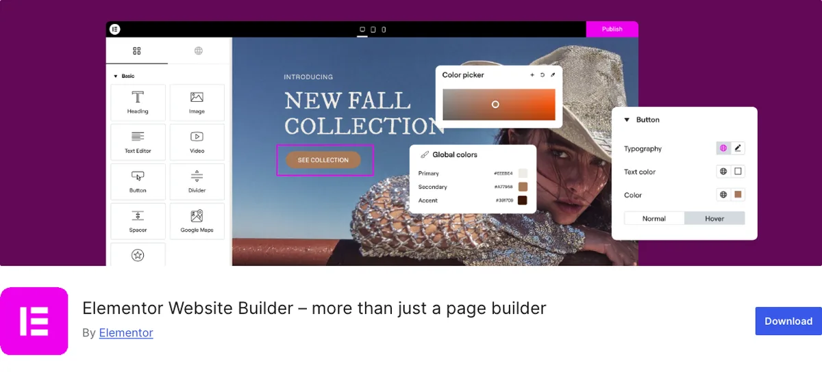 Elementor Website Builder plugin page on WordPress.org, 10 million installs