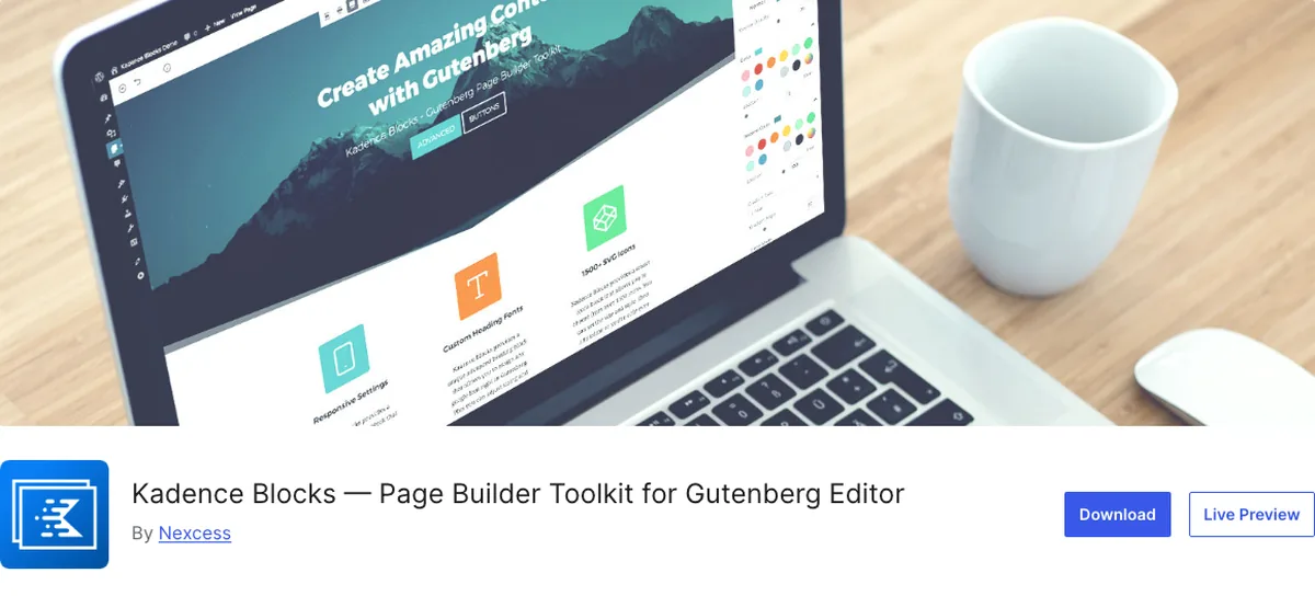Kadence Blocks for WordPress: The Complete Guide 1 Kadence Blocks plugin page on WordPress.org