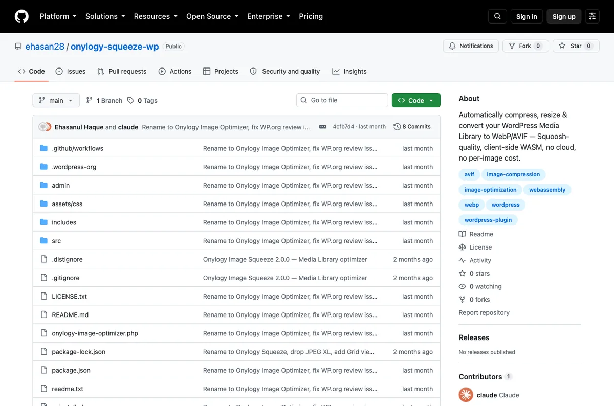Top 6 Image Optimization Plugins for WordPress 7 Onylogy Image Optimizer source code repository on GitHub