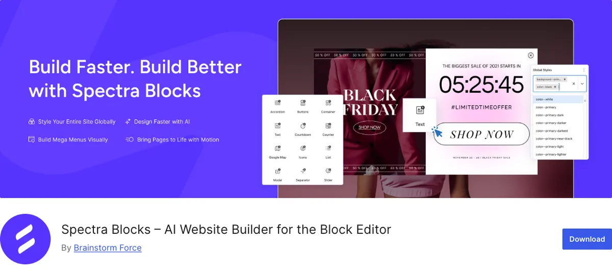 Kadence Blocks vs Spectra vs Stackable: Comparing Gutenberg Block Plugins 3 Spectra Blocks plugin page on WordPress.org, the new Spectra plugin at version 1.0