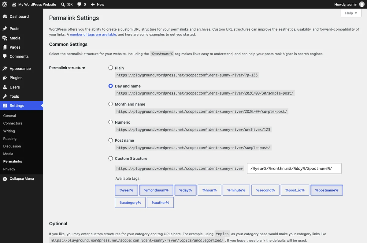 The .htaccess File in WordPress: A Complete Guide for Beginners 1 The WordPress Permalinks settings screen that regenerates the htaccess file