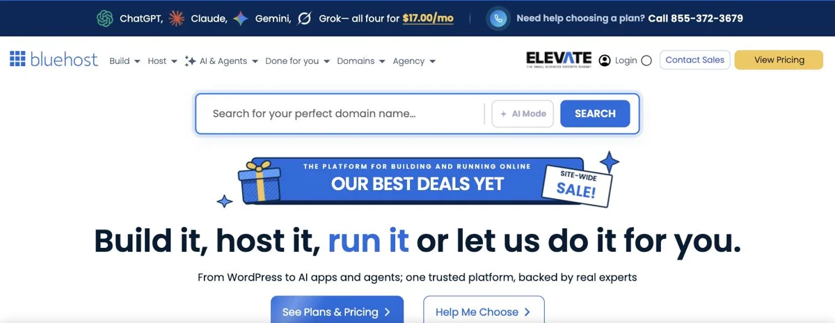 What Is Web Hosting? A Simple Beginner Guide (and Where to Buy It) 4 Bluehost homepage with WordPress web hosting plans for beginners