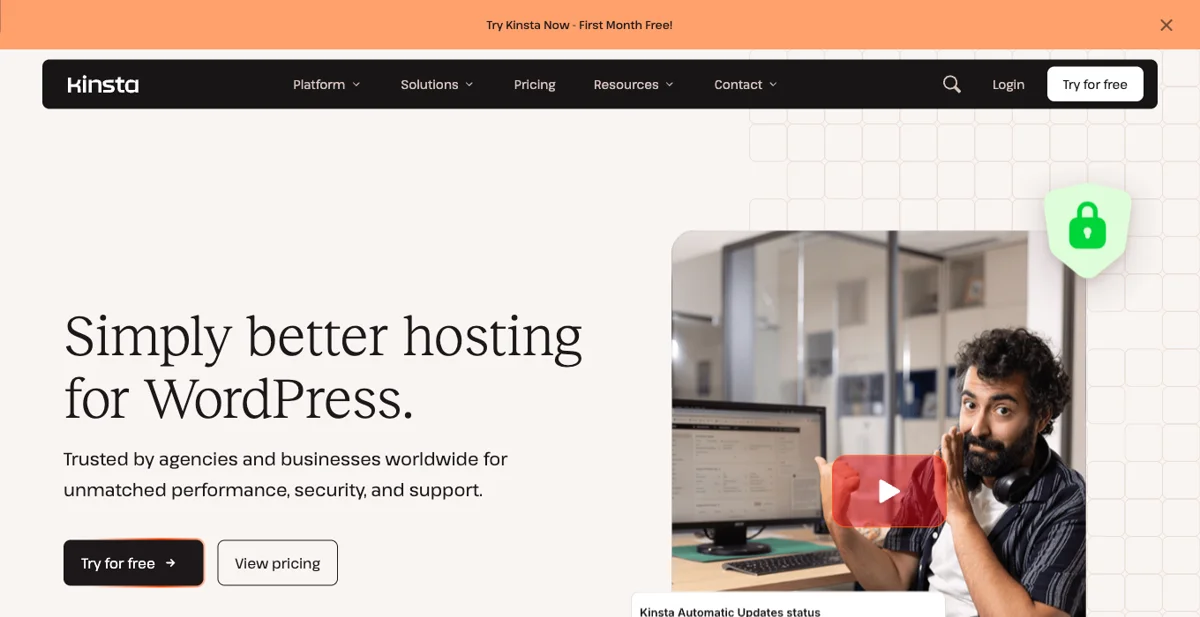 What Is Web Hosting? A Simple Beginner Guide (and Where to Buy It) 3 Kinsta homepage for premium managed WordPress hosting